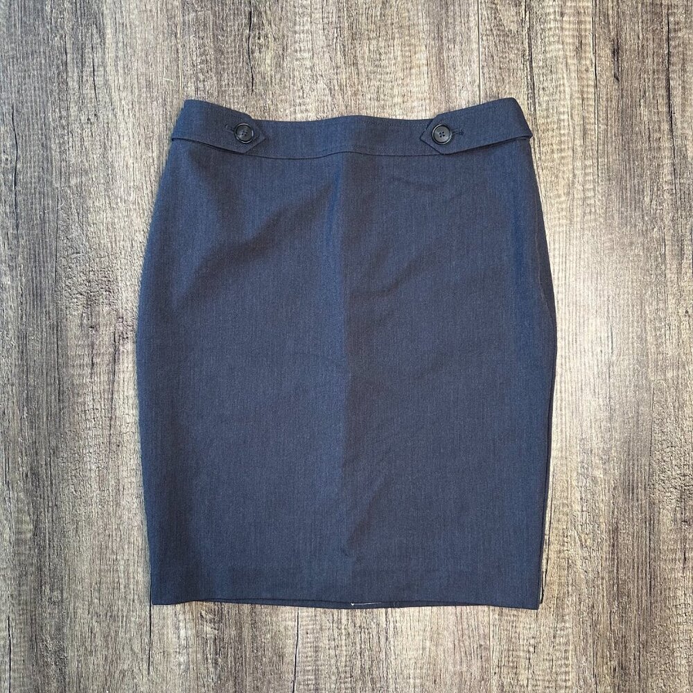 LOFT Blue Button Detail Pencil Skirt - Size 2P